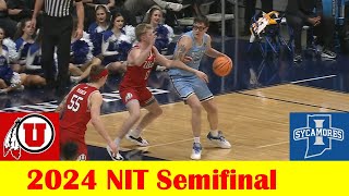 Utah vs Indiana State Basketball Game Highlights 2024 NIT Semifinal [upl. by Rayford]