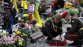 Ukraine Pays Tribute to Fallen Soldiers on Defenders Day  WSJ News [upl. by Hadlee]