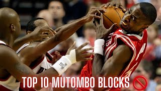 Top 10 DIKEMBE MUTOMBO NBA Blocks 🏀🚫 [upl. by Gerc652]