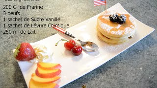 Recette facile des pancakes طريقة سهلة لتحضير البينكيك [upl. by Nylle]