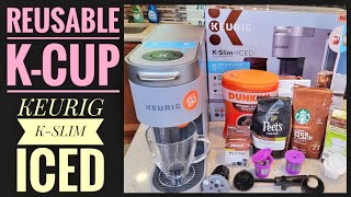 HOW TO USE KEURIG MY Reusable KCup In Keurig KSlim ICED Coffee Maker [upl. by Winter942]