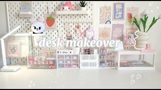 Pinterest Inspired Desk Makeover  Aesthetic accessories  huge IKEA haul🌷🧸 [upl. by Savadove146]