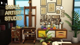 The Sims 4  House Building Stop Motion  Small Artists Studio Base Game  Get Famous [upl. by Rennie366]