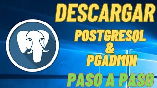 COMO INSTALAR PGADMIN Y POSTGRESQL EN WINDOWS l TUTORIAL [upl. by Nelehyram]