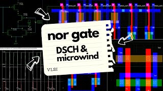 NOR gate dsch amp microwind layout design  VLSI  Layer by layer  transistor model [upl. by Dhaf]