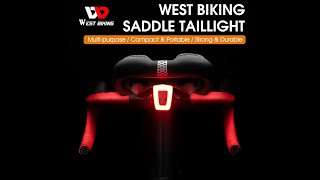 WEST BIKING Bicycle Rear Light Waterproof Saddle light USB Rechargeable Cycling Tail Light 0701308 [upl. by Drofdeb]