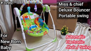 miss amp chief deluxe Baby bouncer amp Portable automatic swing unboxing amp review [upl. by Eleirbag]