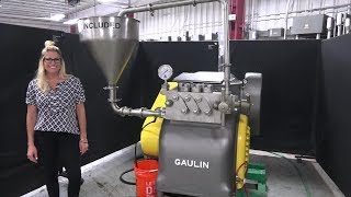 Gaulin Two Stage Stainless Steel Homogenizer Demonstration [upl. by Akaya717]