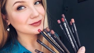 Mac lip pencil swatches  Мой обзор на карандаши для губ MAC [upl. by Leis23]