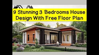 9 Stunning 3 Bedrooms House Design With Floor Plan [upl. by Edgerton]