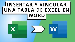 Cómo PEGAR Y VINCULAR una TABLA de EXCEL en WORD [upl. by Eldnik]