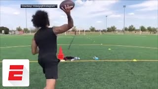 Colin Kaepernick shows off passing skills in workout  ESPN [upl. by Desta]