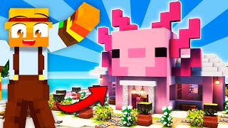 Construí la CASA de AJOLOTE más ÉPICA de MINECRAFT 🌸🏠 [upl. by Idnis]