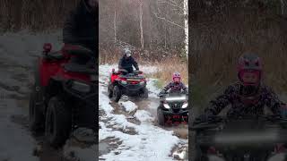 Квадропоездка с дочкой по первому снегу cforce520l cfmoto atv firstsnow offroad квадродети [upl. by Wende876]