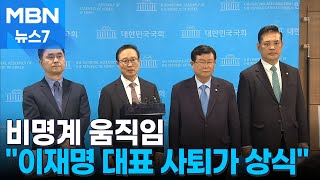 비명계 quot이재명 대표 사퇴가 상식quot…공개활동 재개 시동 MBN 뉴스7 [upl. by Asenej]