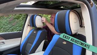 How to Install Front Car Seat Leatherette Cushions  FH Group®  PU205 [upl. by Aniad]