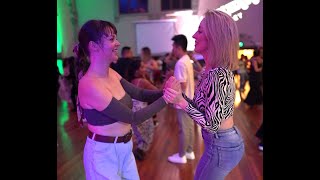 Lauren x Natalia  Bachata social dance at Bachateame  Centavito Romeo Santos [upl. by Nyahs825]