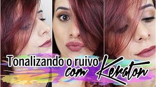 Tonalizando o cabelo vermelho com KERATON MARSALA [upl. by Leunamnauj855]