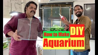 How to Make an Aquarium at Home DIY Complete Tutorial  Build A Glass Aquarium  Aquarium DIY ideas [upl. by Andeee]