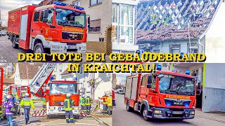 Drei Tote bei schrecklichem Brand in Kraichtal  Wohnhaus in Flammen   Feuerwehr im Großeinsatz [upl. by Earased]