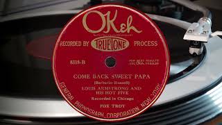 Louis Armstrong and his Hot Five Come back sweet Papa 1926 [upl. by Idok]