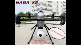 Test flight for NAGA X8 Coaxial drone with 35X Zoom Camera [upl. by Alamak]