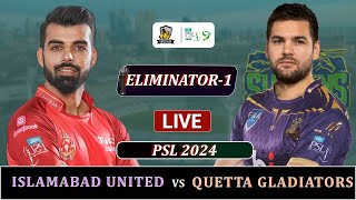 ISLAMABAD UNITEDS vs QUETTA GLADIATORS PSL 2024 ELIMINATOR MATCH LIVE  LQ vs QG LIVE SCORES  TOSS [upl. by Auop598]