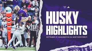 Washington 24 Northwestern 5  Huskies Highlights [upl. by Odnalro]