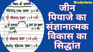 जीन पियाजे का संज्ञानात्मक विकास का सिद्धांत Theory of cognitive development of jean piagetCTET [upl. by Elna534]