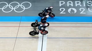 Great Britains track cycling womens team sprint gold world record highlights Paris Olympics 2024 [upl. by Allissa]