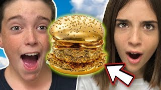 TRYING THE 100 GOLD BURGER 24K [upl. by Joslyn]