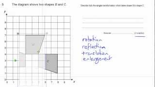 GCSE Maths revision Exam paper practice transformations  rotations [upl. by Joela]