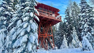 Arctic Retreat Winter Camping Wonderland in a Fire Lookout [upl. by Aiseneg549]