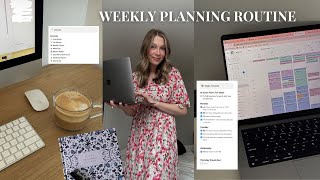 How I Plan My Week simple amp realistic 🗓️✨ Google Calendar amp Notion workflow [upl. by Oirazan]