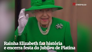 Rainha Elizabeth faz história e encerra festa do Jubileu de Platina [upl. by Yrojram]