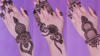 top 3 stylish back hand mehndi design  Eid mehndi design  mehndi ka design mehndi design  mehndi [upl. by Albertine]