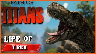 Path Of Titans Dinosaur Growth And PvP TRex [upl. by Etnohs365]