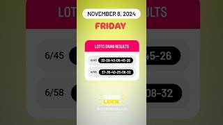 645 658 Live Draw Lotto Result  November 8 2024 Friday 9 PM lottoresulttoday [upl. by Aicargatla]