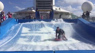 Learning the Flowrider Boogie Board on Royal Caribbean Voyager of the Seas [upl. by Plafker]