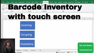 Barcode inventory with touch screen in Excel [upl. by Machutte]