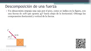 DESCOMPOSICION DE FUERZAS en EJES CARTESIANOS  Fuerza resultante ejercicios resueltos N°2 [upl. by Vardon]