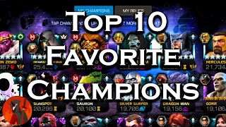 Top 10 Favorite Champions  Marvel Contest of Champions [upl. by Culhert]