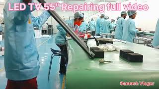 New LED TV 55 inch repairing full working video reflector paper problem repairing🙏♥️❤️ [upl. by Nidroj]