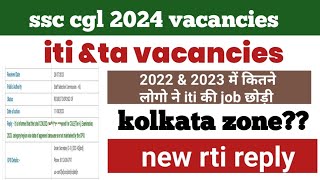 ssc cgl 2024 latest income tax inspector ampta vacancies latest rti replykolkata zone [upl. by Elades629]