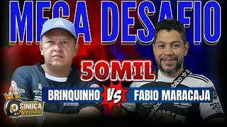 BRINQUINHO 🆚️ FABIO MARACAJA 50 MIL 10 MIL AO VIVO 1311sinucaaprendizdulokoaovivo [upl. by Einhpad]