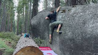 Slidepull V34 FA  Tall Beta Lake Tahoe Bouldering Pfiff [upl. by Reniar]