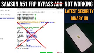 How to Bypass FRP on Samsung A51 U8 Firmware 2024  Samsung FRP Bypass 2024  a515f u8 frp  a51 frp [upl. by Lerner]