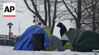 Tent camp outside NYCs largest migrant shelter is growing [upl. by Glaser]