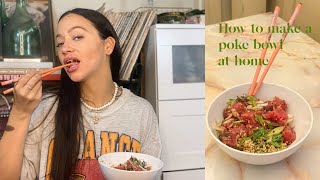 How to make a poke bowl at home TUNA [upl. by Anelehs]