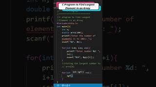 C Programming  C Program to Find Largest Element Array [upl. by Monteith259]